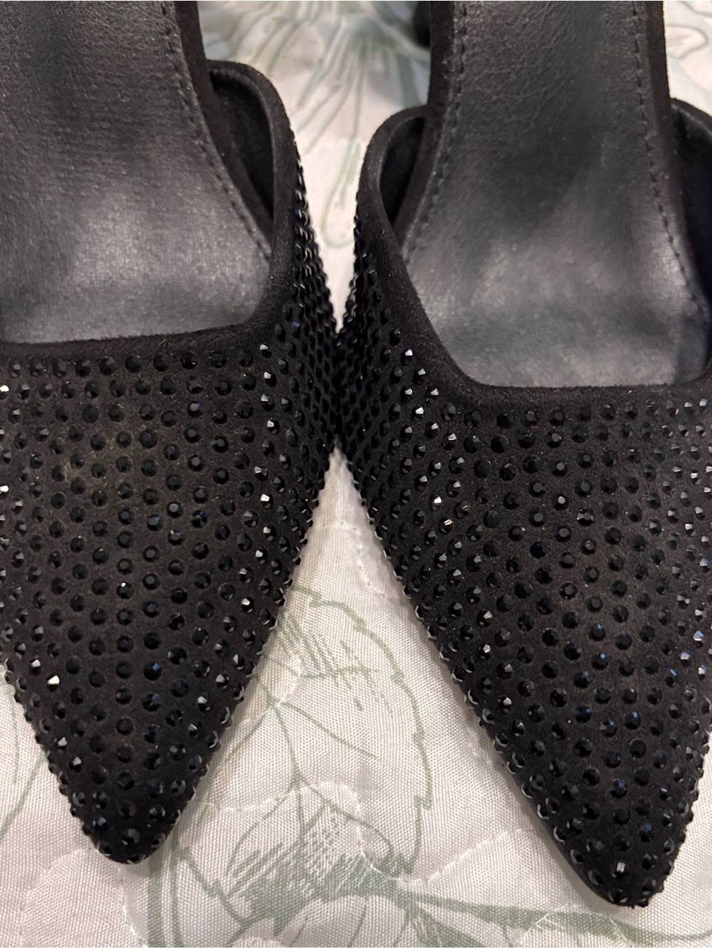 Studio Black Rhinestone Slingback Heels - Picture 4 of 4